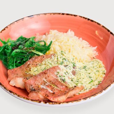 Окунь морской с рисом Басмати в Самое популярное кафе по цене 490