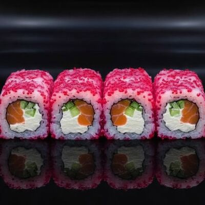 Ролл масаго, сыр, копченый лосось и огурец в FIX NINJA по цене 600 ₽