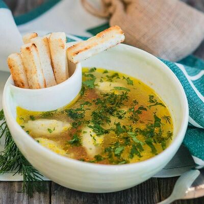 Куриный суп в Баклажан в ТЦ 