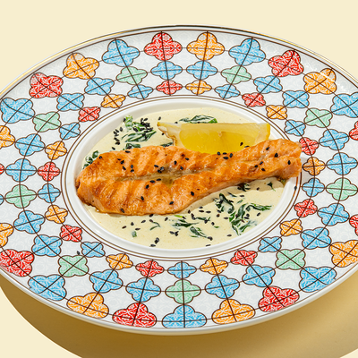 Лосось со шпинатом в сливочном соусе в Сицилия по цене 1465 ₽