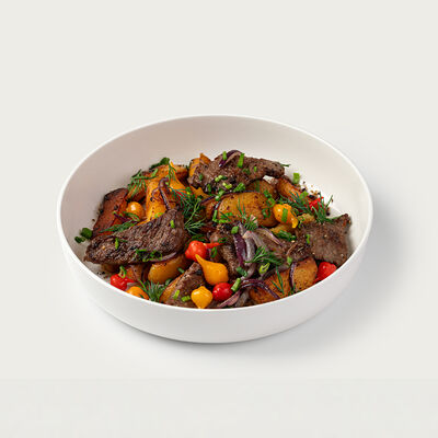 Жареная мраморная говядина с запечённым картофелем в VASILCHUKI Chaihona №1 по цене 1350