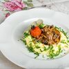 Бефстроганов с лесными грибами и пюрев Дом купчихи Ершовой по цене 950