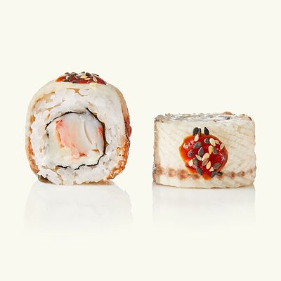 Ролл Филадельфия с угрем и креветкой в Вкусномаркет по цене 749 ₽