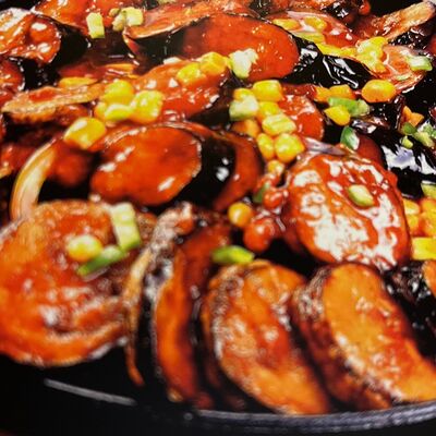 Баклажаны, тушенные с мясом в соевом соусе в Дон Фан по цене 1050 ₽