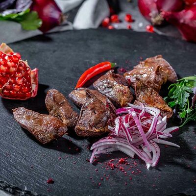 Шашлык из говяжьей печени и сердца в Долшашлык по цене 550 ₽