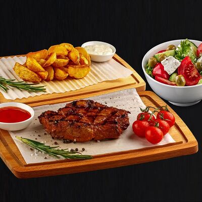 Обед по-гречески в Мясоед - пицца и гриль по цене 2150 ₽