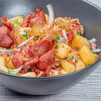 Теплый картофельный салат с беконом по-немецки в Мясо & Рыба Гриль от Yunga Tim