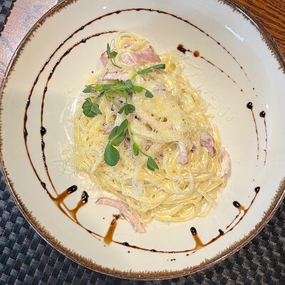 Спагетти Карбонара в Пункт питания на Богдановича по цене 24 р.