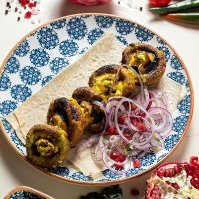 Шампиньоны на мангале в Бакладжан по цене 300 ₽