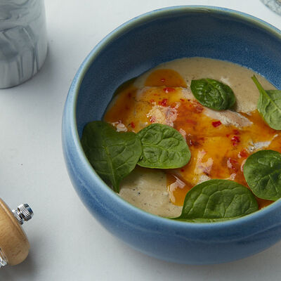 Курица с кремом картофель-баклажан в Блеск по цене 330