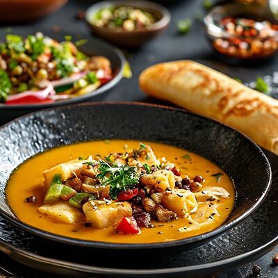 Комбо №1 суп куриный и блин фирменный в Кофе блин по цене 539 ₽