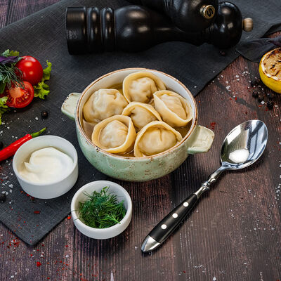 Пельмени сибирские в бульоне в КРЫША по цене 700 ₽