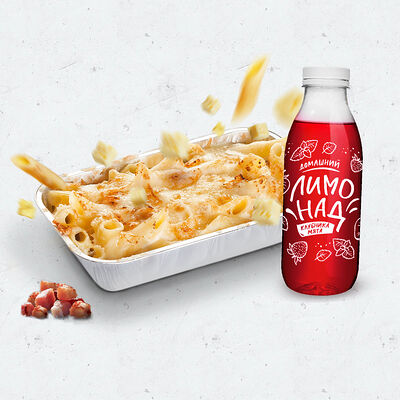 Мак&Чиз с беконом и Лимонад Клубника-мята в Pizza HeartPizza Hut по цене 309