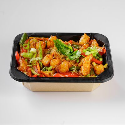 Лапша фунчоза с креветкойв Везёт и повезёт по цене 695 ₽