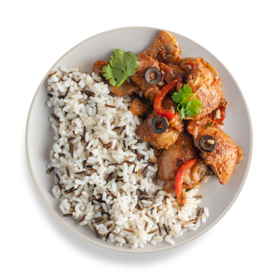 Курица каччиаторе с диким рисом в Готово китчен по цене 256 ₽