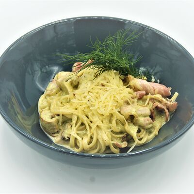 Спагетти Карбонара в Домашний очаг по цене 450 ₽