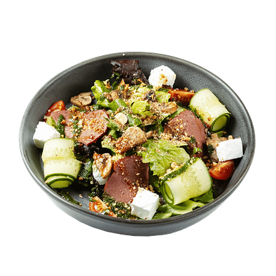 Фирменный салат с копченой кониной в ИТЛЕ Стейк-кафе Halal по цене 760 ₽