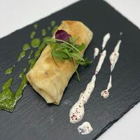 Палачинка с курицей и грибами под сливочным соусом в Кафе Сербской кухни Шеff