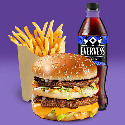 Биг Комбо с Evervess кола без сахара в Food taxi по цене 560 ₽