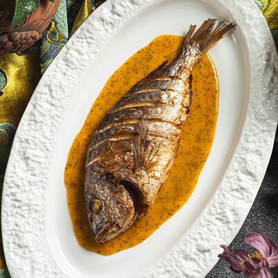 Дорадо с цитрусовым соусом в Алазани по цене 7100 ₸