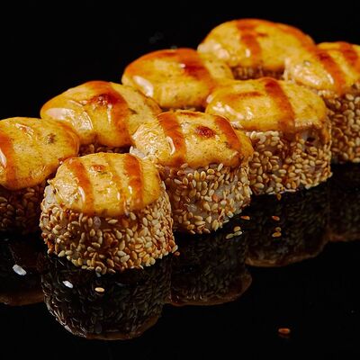 Запеченный ролл с мидиями в Рамен с уткой по цене 480 ₽