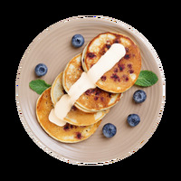 Панкейки черничные с творожным кремом в Азбука Вкуса Экспресс Меню