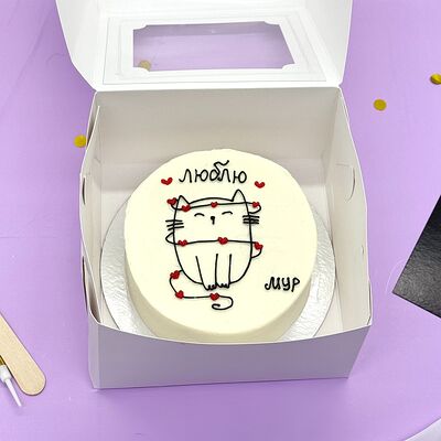 Бенто-торт с котиком Люблю в Cosmo Сakery по цене 2300 ₽
