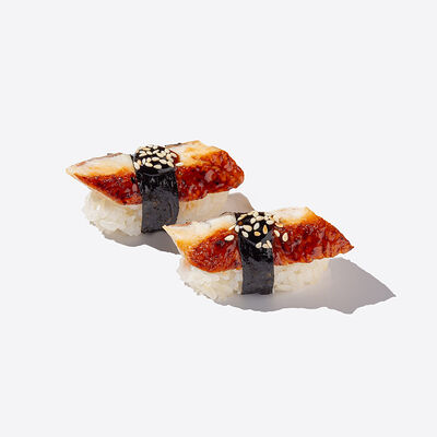 Суши с угрем mini в Много лосося по цене 450 ₽