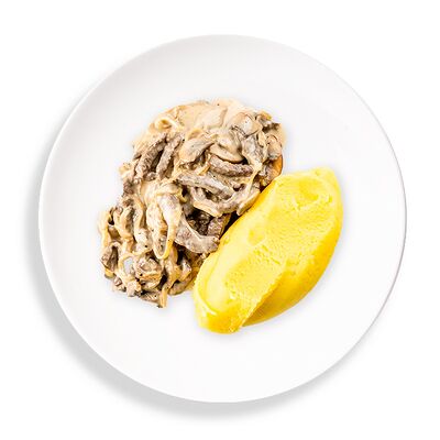 Бефстроганов с пюре в Marketplace по цене 419 ₽