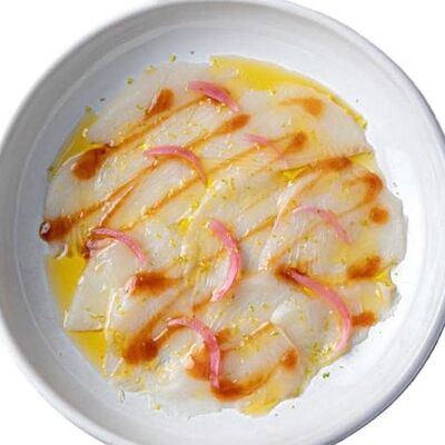 Карпаччо из малосольного палтусав Раковая на Усачева по цене 1150 ₽