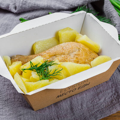 Запеченный цыпленок с отварным картофелем в Место Еды по цене 279 ₽