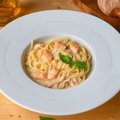 Паста Феттучини с лососем в Пицца & Суши baba Napoli по цене 1359 ₽