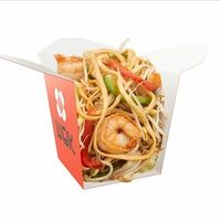 Удон с креветками в соусе якитори в WOK