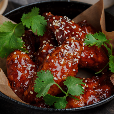 Куриные крылья, глазированные в гриль соусе в Съели Сумели по цене 900 ₽