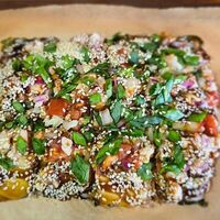 Суши-пицца с креветками в Симпл