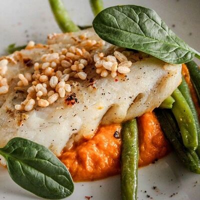 Сурский судак с пюре из подкопчённой тыквы в Чо? Капчо! по цене 640