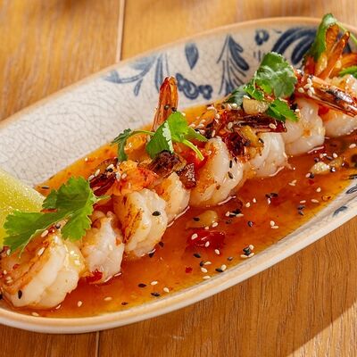 Креветки в сладком чили с чиабаттой в Russo Italiano по цене 990 ₽