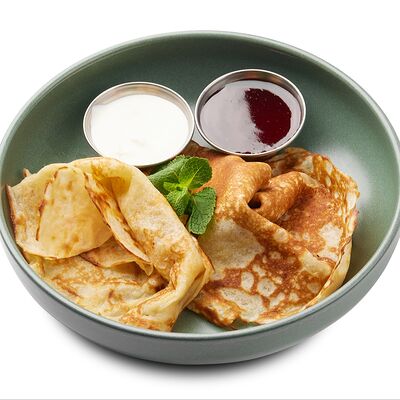 Тонкие блинчики с топпингом в Августин по цене 230 ₽