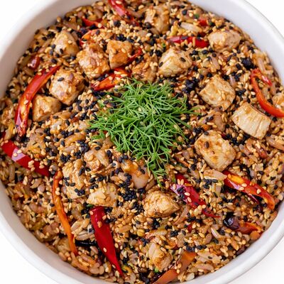 Тяхан острый с курицей в Bitcoin11k Халяль по цене 549 ₽