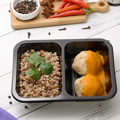 Тефтели в томатном соусе с гарниром из гречи в VIBE Cafe по цене 260 ₽