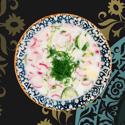 Окрошка на айране в Татлы Чорсу Халяль по цене 419 ₽