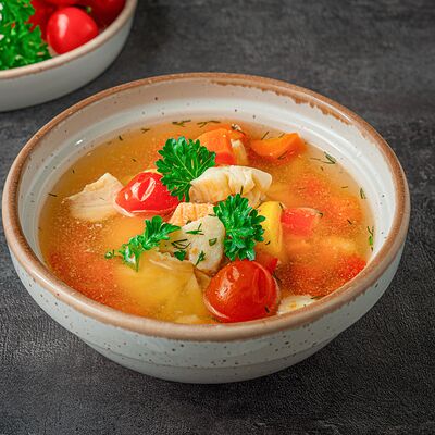 Уха с лососем, судаком и черной трескойв Поляна по цене 650 ₽