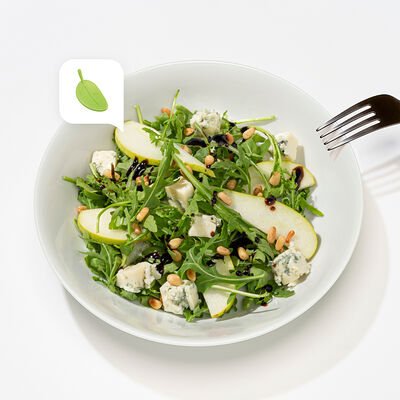 Салат руккола, груша, горгонзола в Много лосося по цене 470