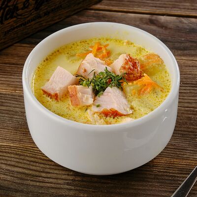 Суп сырный с копченостями в Буфет-бюро по цене 249 ₽