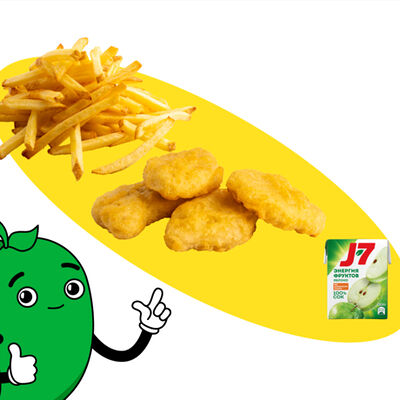 Cет Кидс с наггетсами и картофелем в Папа джонс по цене 620 ₽