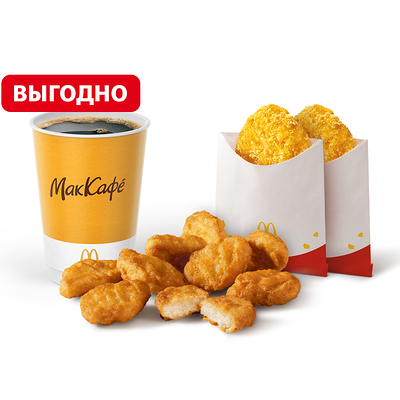 Чикен Макнаггетс 9 шт. МакКомбо Большой в Макдоналдс по цене 240 ₽