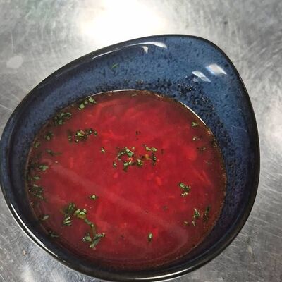 Борщ с копчёным черносливом в Мясо & Рыба по цене 490