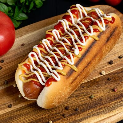 Хот-Дог Классический с говяжьей сосиской в BRO ШАВЕРМА по цене 338 ₽