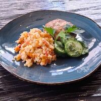 Котлета домашняя, булгур с овощами, огурец в Длинный нос