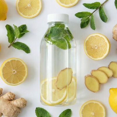 Детокс-водичка Лимон-мята-имбирь в Смузи-маркет Зелёнка по цене 220 ₽